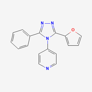 molecular formula C17H12N4O B11073979 4-[3-(furan-2-yl)-5-phenyl-4H-1,2,4-triazol-4-yl]pyridine 