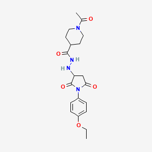 1-acetyl-N'-[1-(4-ethoxyphenyl)-2,5-dioxopyrrolidin-3-yl]piperidine-4-carbohydrazide