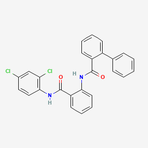 molecular formula C26H18Cl2N2O2 B11074044 N-{2-[(2,4-dichlorophenyl)carbamoyl]phenyl}biphenyl-2-carboxamide 