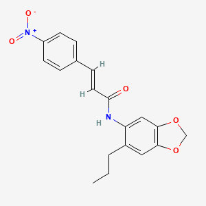 (2E)-3-(4-nitrophenyl)-N-(6-propyl-1,3-benzodioxol-5-yl)prop-2-enamide