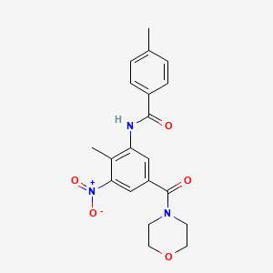 molecular formula C20H21N3O5 B11074077 4-methyl-N-[2-methyl-5-(morpholine-4-carbonyl)-3-nitrophenyl]benzamide 