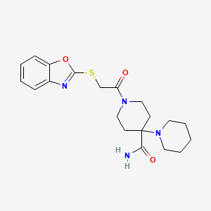 1-(2-(Benzo[D]oxazol-2-ylthio)acetyl)-4-(piperidin-1-YL)piperidine-4-carboxamide