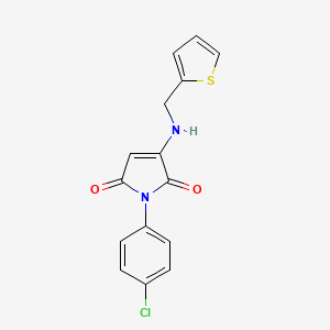 molecular formula C15H11ClN2O2S B11074129 1-(4-chlorophenyl)-3-[(thiophen-2-ylmethyl)amino]-1H-pyrrole-2,5-dione 