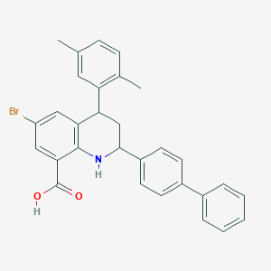 2-(Biphenyl-4-yl)-6-bromo-4-(2,5-dimethylphenyl)-1,2,3,4-tetrahydroquinoline-8-carboxylic acid