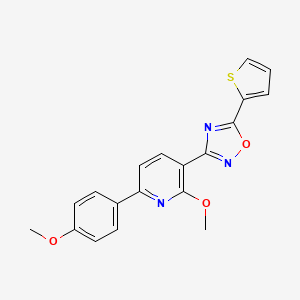 molecular formula C19H15N3O3S B11074145 3-[2-Methoxy-6-(4-methoxyphenyl)-3-pyridyl]-5-(2-thienyl)-1,2,4-oxadiazole 