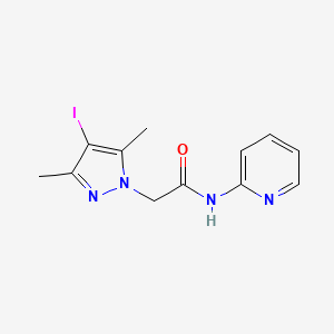 molecular formula C12H13IN4O B11074168 2-(4-iodo-3,5-dimethyl-1H-pyrazol-1-yl)-N-(pyridin-2-yl)acetamide 