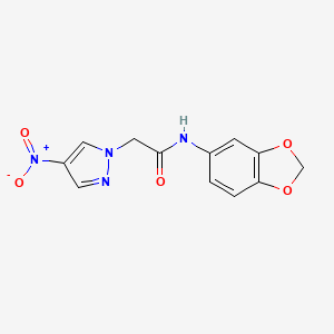 N-(1,3-benzodioxol-5-yl)-2-(4-nitro-1H-pyrazol-1-yl)acetamide