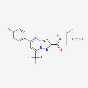 molecular formula C21H19F3N4O B11074183 N-(3-methylpent-1-yn-3-yl)-5-(4-methylphenyl)-7-(trifluoromethyl)pyrazolo[1,5-a]pyrimidine-2-carboxamide 