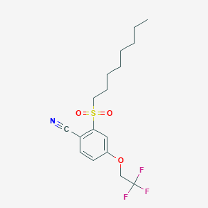 molecular formula C17H22F3NO3S B11074190 2-(Octylsulfonyl)-4-(2,2,2-trifluoroethoxy)benzonitrile 