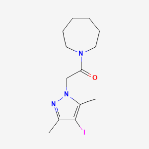 molecular formula C13H20IN3O B11074193 1-(azepan-1-yl)-2-(4-iodo-3,5-dimethyl-1H-pyrazol-1-yl)ethanone 