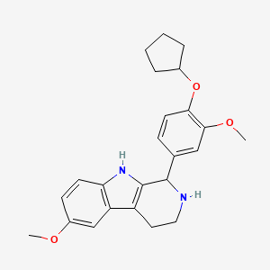 molecular formula C24H28N2O3 B11074197 1-[4-(cyclopentyloxy)-3-methoxyphenyl]-6-methoxy-2,3,4,9-tetrahydro-1H-beta-carboline 