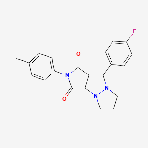 9-(4-fluorophenyl)-2-(4-methylphenyl)tetrahydro-5H-pyrazolo[1,2-a]pyrrolo[3,4-c]pyrazole-1,3(2H,3aH)-dione