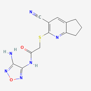 molecular formula C13H12N6O2S B11074204 N-(4-amino-1,2,5-oxadiazol-3-yl)-2-[(3-cyano-6,7-dihydro-5H-cyclopenta[b]pyridin-2-yl)sulfanyl]acetamide 