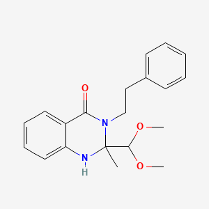 2-(dimethoxymethyl)-2-methyl-3-(2-phenylethyl)-2,3-dihydroquinazolin-4(1H)-one