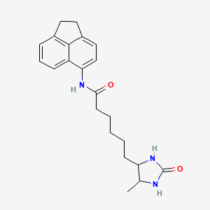 molecular formula C22H27N3O2 B11074209 N-(1,2-dihydroacenaphthylen-5-yl)-6-(5-methyl-2-oxoimidazolidin-4-yl)hexanamide 