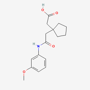 molecular formula C16H21NO4 B11074219 (1-{2-[(3-Methoxyphenyl)amino]-2-oxoethyl}cyclopentyl)acetic acid 