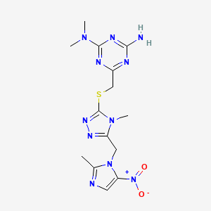 N,N-dimethyl-6-[({4-methyl-5-[(2-methyl-5-nitro-1H-imidazol-1-yl)methyl]-4H-1,2,4-triazol-3-yl}sulfanyl)methyl]-1,3,5-triazine-2,4-diamine