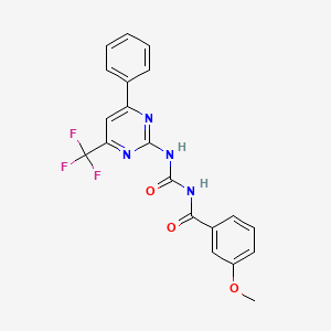 3-methoxy-N-{[4-phenyl-6-(trifluoromethyl)pyrimidin-2-yl]carbamoyl}benzamide