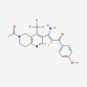 1-{3-amino-2-[(4-methoxyphenyl)carbonyl]-4-(trifluoromethyl)-7,8-dihydrothieno[2,3-b][1,6]naphthyridin-6(5H)-yl}ethanone