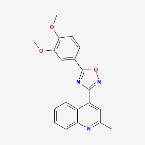 molecular formula C20H17N3O3 B11074244 4-[5-(3,4-Dimethoxyphenyl)-1,2,4-oxadiazol-3-yl]-2-methylquinoline 