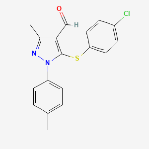 5-[(4-chlorophenyl)sulfanyl]-3-methyl-1-(4-methylphenyl)-1H-pyrazole-4-carbaldehyde