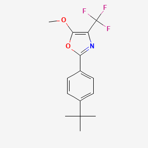 molecular formula C15H16F3NO2 B11074254 2-(4-Tert-butylphenyl)-5-methoxy-4-(trifluoromethyl)-1,3-oxazole 