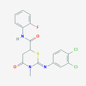 (2Z)-2-[(3,4-dichlorophenyl)imino]-N-(2-fluorophenyl)-3-methyl-4-oxo-1,3-thiazinane-6-carboxamide