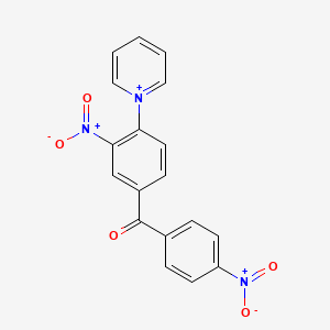 molecular formula C18H12N3O5+ B11074268 1-{2-Nitro-4-[(4-nitrophenyl)carbonyl]phenyl}pyridinium 