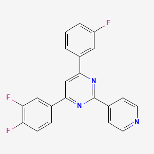 molecular formula C21H12F3N3 B11074283 4-(3,4-Difluorophenyl)-6-(3-fluorophenyl)-2-(pyridin-4-yl)pyrimidine 