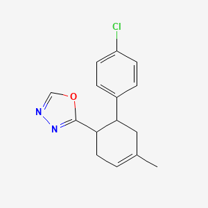 molecular formula C15H15ClN2O B11074294 2-[6-(4-Chlorophenyl)-4-methylcyclohex-3-en-1-yl]-1,3,4-oxadiazole 