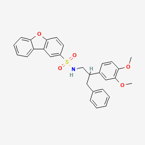 molecular formula C29H27NO5S B11074297 N-[2-(3,4-dimethoxyphenyl)-3-phenylpropyl]dibenzo[b,d]furan-2-sulfonamide 