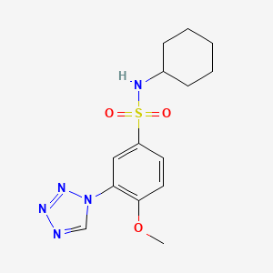 molecular formula C14H19N5O3S B11074311 N-cyclohexyl-4-methoxy-3-(1H-tetrazol-1-yl)benzenesulfonamide 