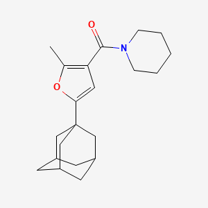 molecular formula C21H29NO2 B11074317 1-[5-(1-Adamantyl)-2-methyl-3-furoyl]piperidine 