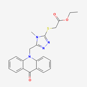 ethyl ({4-methyl-5-[(9-oxoacridin-10(9H)-yl)methyl]-4H-1,2,4-triazol-3-yl}sulfanyl)acetate