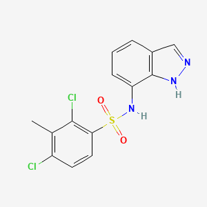 molecular formula C14H11Cl2N3O2S B11074355 2,4-dichloro-N-(1H-indazol-7-yl)-3-methylbenzenesulfonamide 