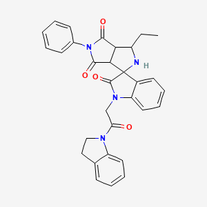 1-[2-(2,3-dihydro-1H-indol-1-yl)-2-oxoethyl]-3'-ethyl-5'-phenyl-3a',6a'-dihydro-2'H-spiro[indole-3,1'-pyrrolo[3,4-c]pyrrole]-2,4',6'(1H,3'H,5'H)-trione