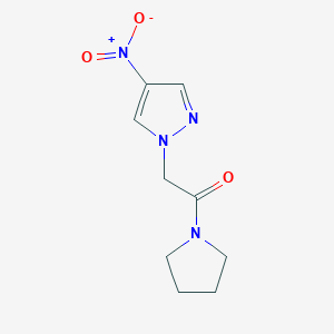 molecular formula C9H12N4O3 B11074426 2-(4-nitro-1H-pyrazol-1-yl)-1-(pyrrolidin-1-yl)ethanone 