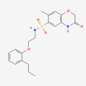 7-methyl-3-oxo-N-[2-(2-propylphenoxy)ethyl]-3,4-dihydro-2H-1,4-benzoxazine-6-sulfonamide