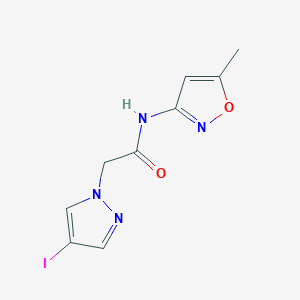 molecular formula C9H9IN4O2 B11074457 1H-Pyrazole-1-acetamide, 4-iodo-N-(5-methyl-3-isoxazolyl)- 