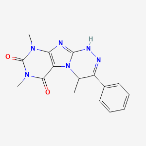 molecular formula C16H16N6O2 B11074458 4,7,9-Trimethyl-3-phenyl-1,4-dihydropurino[8,7-c][1,2,4]triazine-6,8-dione CAS No. 714236-16-5