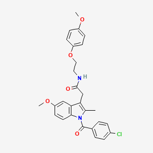 molecular formula C28H27ClN2O5 B11074465 2-[1-(4-chlorobenzoyl)-5-methoxy-2-methyl-1H-indol-3-yl]-N-[2-(4-methoxyphenoxy)ethyl]acetamide 