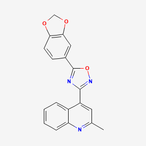 Quinoline, 4-(5-benzo[1,3]dioxol-5-yl-[1,2,4]oxadiazol-3-yl)-2-methyl-