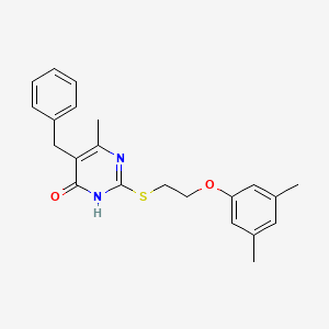 molecular formula C22H24N2O2S B11074495 5-benzyl-2-{[2-(3,5-dimethylphenoxy)ethyl]sulfanyl}-6-methylpyrimidin-4(3H)-one 