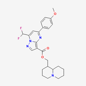 molecular formula C25H28F2N4O3 B11074523 octahydro-2H-quinolizin-1-ylmethyl 7-(difluoromethyl)-5-(4-methoxyphenyl)pyrazolo[1,5-a]pyrimidine-3-carboxylate 