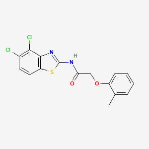 molecular formula C16H12Cl2N2O2S B11074528 N-(4,5-dichloro-1,3-benzothiazol-2-yl)-2-(2-methylphenoxy)acetamide 