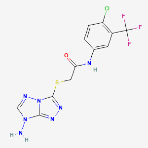 2-[(7-amino-7H-[1,2,4]triazolo[4,3-b][1,2,4]triazol-3-yl)sulfanyl]-N-[4-chloro-3-(trifluoromethyl)phenyl]acetamide