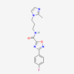 3-(4-fluorophenyl)-N-[3-(2-methyl-1H-imidazol-1-yl)propyl]-1,2,4-oxadiazole-5-carboxamide