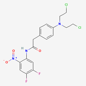 molecular formula C18H17Cl2F2N3O3 B11074561 2-{4-[bis(2-chloroethyl)amino]phenyl}-N-(4,5-difluoro-2-nitrophenyl)acetamide 