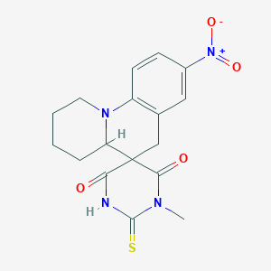 1'-methyl-8-nitro-2'-thioxo-2,3,4,4a-tetrahydro-1H,2'H,6H-spiro[pyrido[1,2-a]quinoline-5,5'-pyrimidine]-4',6'(1'H,3'H)-dione