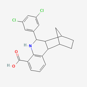 molecular formula C21H19Cl2NO2 B11074583 6-(3,5-Dichlorophenyl)-5,6,6a,7,8,9,10,10a-octahydro-7,10-methanophenanthridine-4-carboxylic acid 